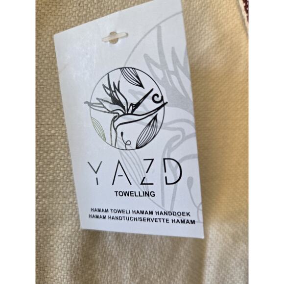 YAZD Tie Robe Size S/M Cream Rainbow Toweling Lounging Luxury Mid Length Soft - Picture 8 of 8